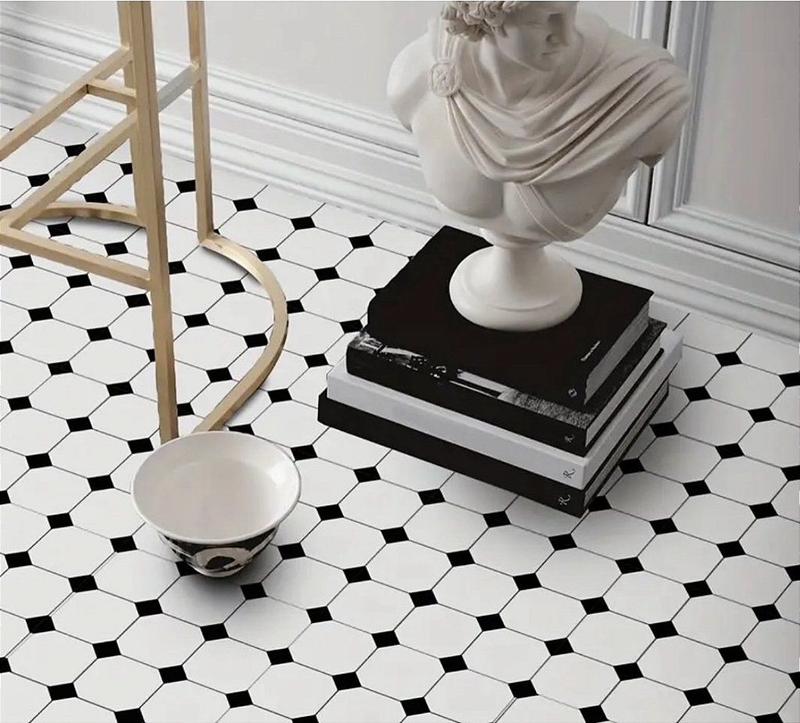 Piso em porcelana hidráulica clássico 20x20 cm - kit com 15 peças